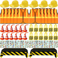 62 Pcs Construction Birthday Party Supplies Set Kids Construction Dress up Se...