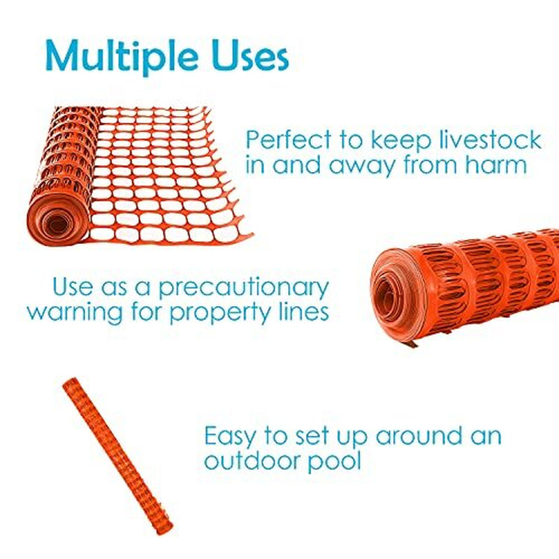 Houseables Plastic Mesh Fence, Construction Barrier Netting, Assorted Colors