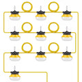 100 Ft. Construction String Lights 100W 10000LM 10Pcs String Work Light 5000K with Hanging Hooks for Construction Site