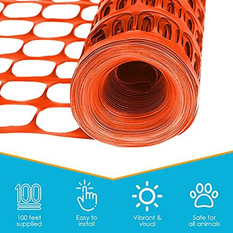 Houseables Plastic Mesh Fence, Construction Barrier Netting, Assorted Colors