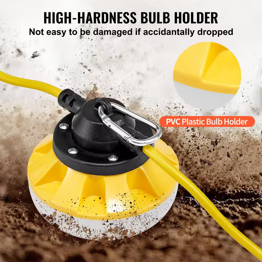 100 Ft. Construction String Lights 100W 10000LM 10Pcs String Work Light 5000K with Hanging Hooks for Construction Site