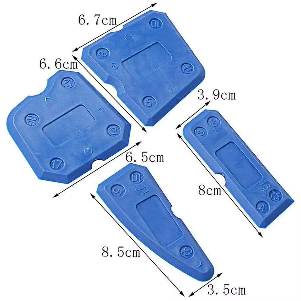 4Pcs Silicone Glass Cement Scraper Home Caulking Tools Home Cleaning Hand Spatula Tool Finishing Grout Filler Sealant Spreading